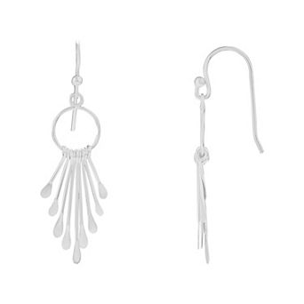 PRIMROSE Sterling Silver Graduated Linear Drop Earrings