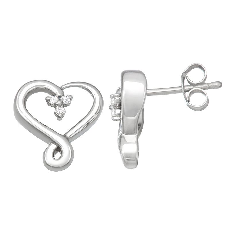 62029641 Sterling Silver Diamond Accent Heart Stud Earrings sku 62029641