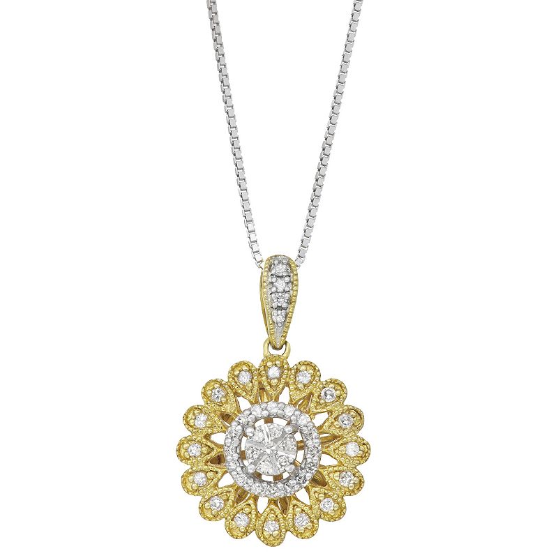 Sterling Silver 1/5 Carat T.W. Diamond Star Necklace, Womens, White