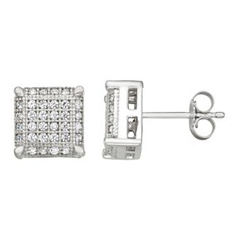 HDI Sterling Silver 1/3 Carat T.W. Diamond Stud Earrings