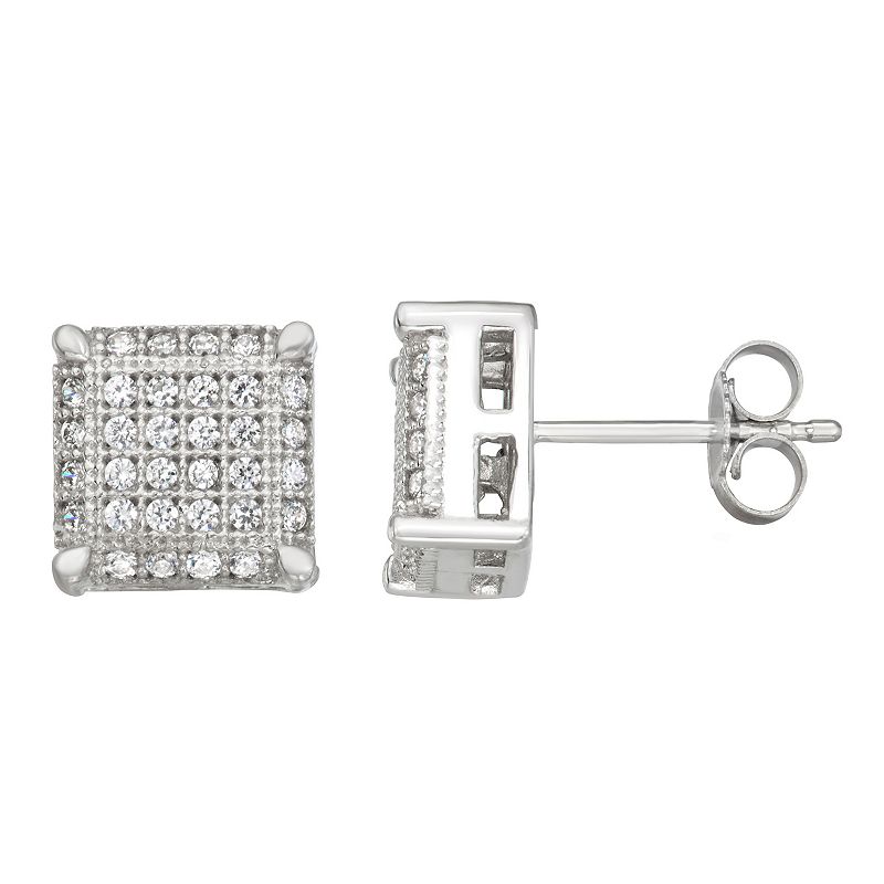 Sterling Silver 1/3 Carat T.W. Diamond Stud Earrings, Womens, White