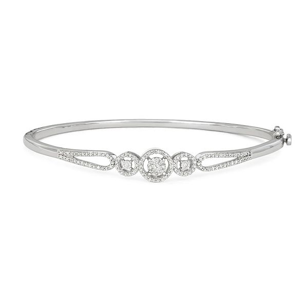 Sterling Silver 3/8 Carat T.W. Diamond Bangle Bracelet