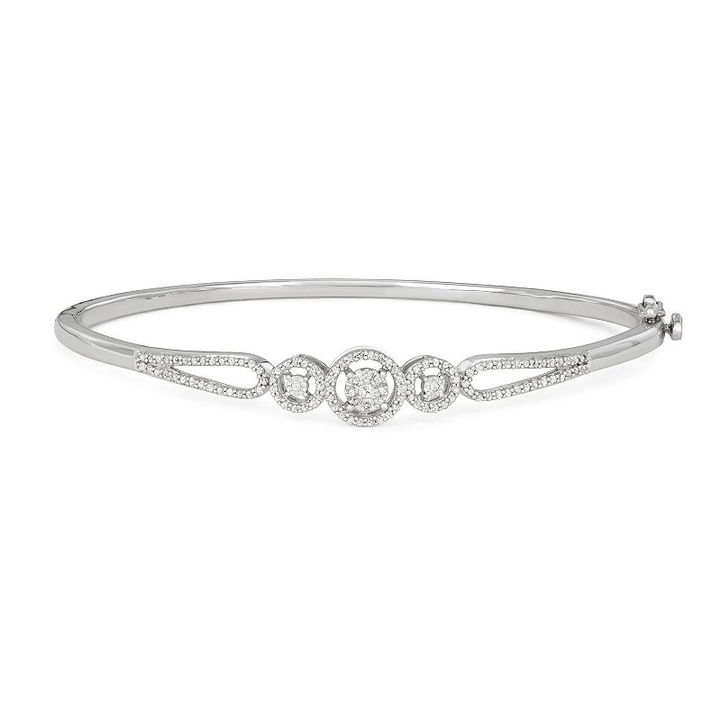Sterling Silver 3/8 Carat T.W. Diamond Bangle Bracelet, Womens, White - 70180663 - Jewelry Complete your look in a stylish way with this HDI  sku 70180663