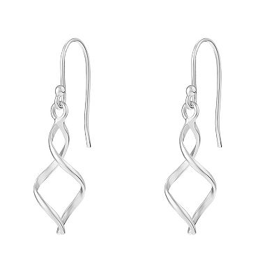 PRIMROSE Sterling Silver Twist Drop Earrings