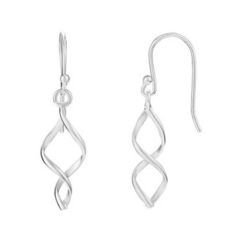 PRIMROSE Sterling Silver Twist Drop Earrings