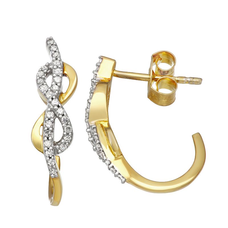 1/4 Carat T.W. Diamond Infinity C-Hoop Earrings, Womens, White
