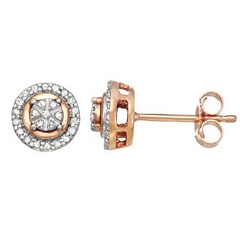 HDI Sterling Silver 1/4 Carat T.W. Diamond Halo Stud Earrings