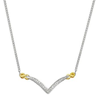 HDI 1/8 Carat T.W. Diamond Infinity Chevron Necklace