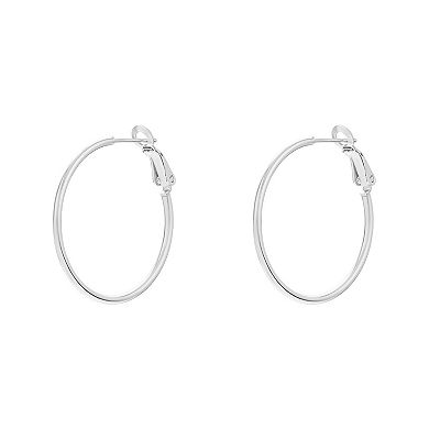 PRIMROSE Sterling Silver Tube Hoop Earrings