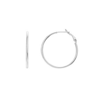 PRIMROSE Sterling Silver Tube Hoop Earrings