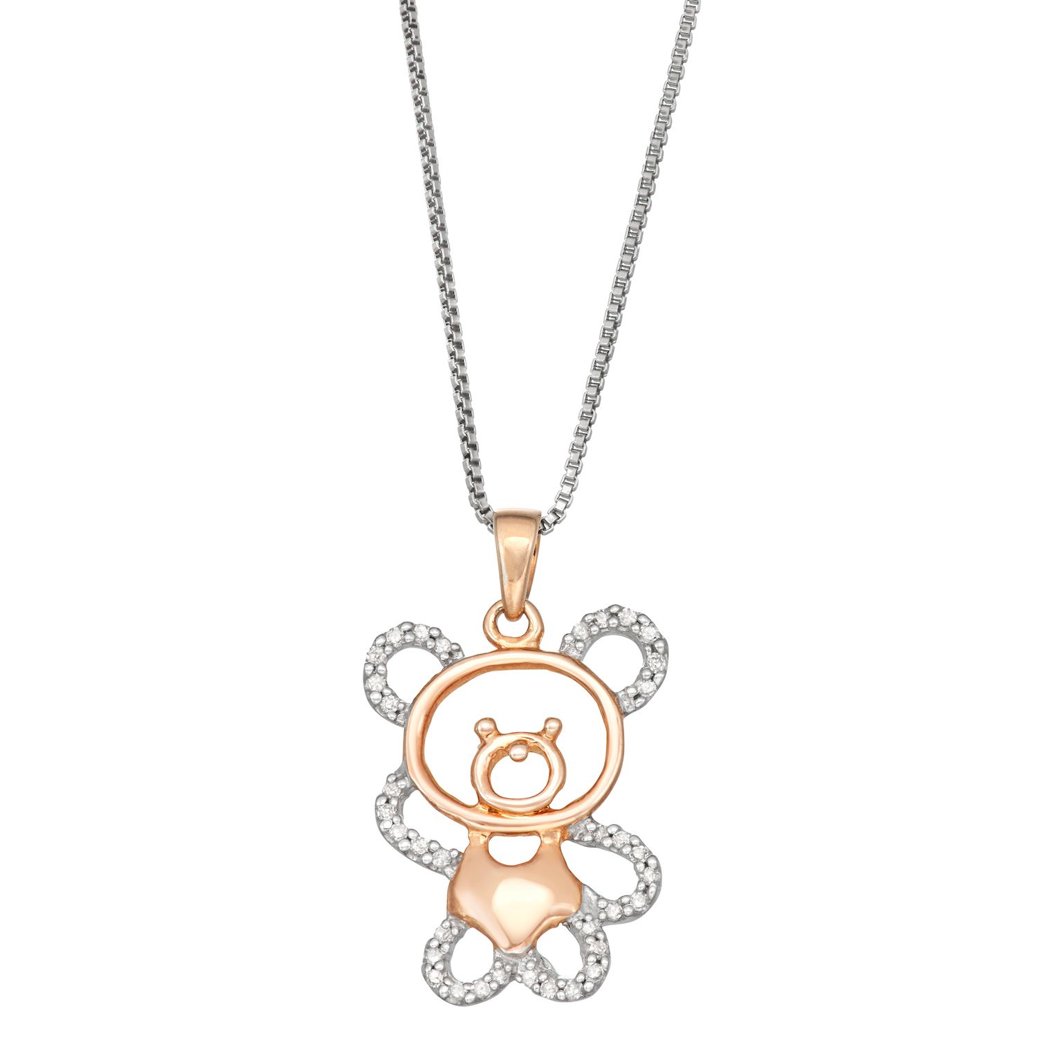 Image for HDI 1/10 Carat T.W. Diamond Teddy Bear Necklace at Kohl's.