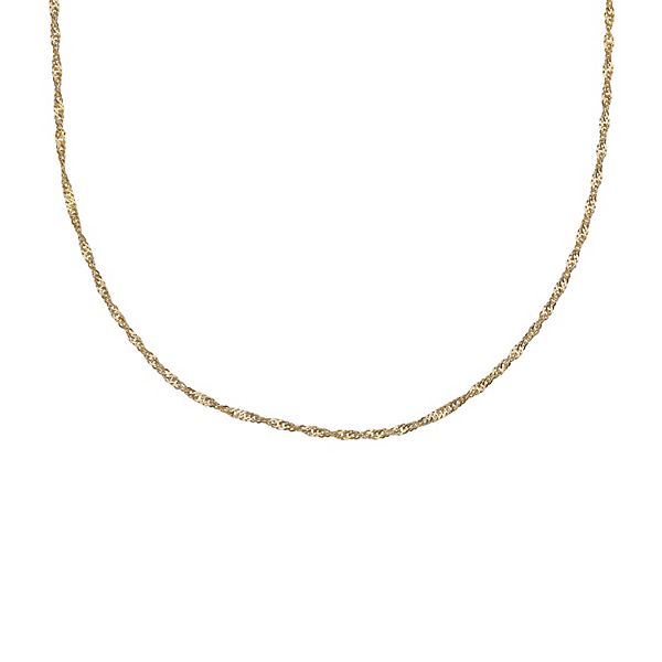 PRIMROSE Sterling Silver Singapore Chain - Gold Over Sterling (18")