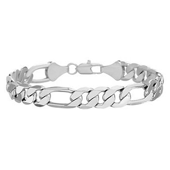 Men's 14k Gold Plated Figaro Chain Bracelet