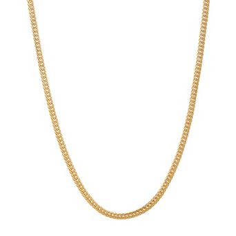 Men's 14k Gold Plated Foxtail Chain Necklace - 18 in