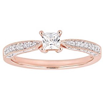 Stella Grace 18k Rose Gold Over Silver Diamond Accent & Lab-Created White Sapphire Fashion Ring