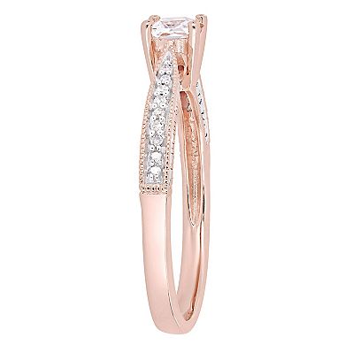 Stella Grace 18k Rose Gold Over Silver Diamond Accent & Lab-Created White Sapphire Fashion Ring