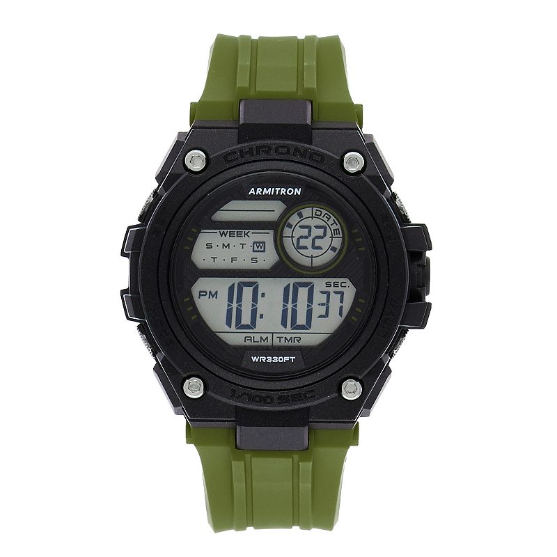 Armitron Mens ProSport EL LCD Sport Watch, Size: Large, Green