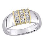 Men's Stella Grace 10k Gold & Sterling Silver Lab-Created White Sapphire Ring