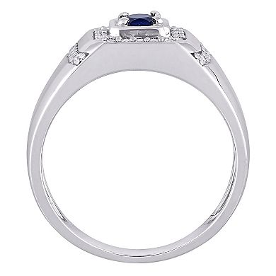Men's Stella Grace Lab-Created Blue & White Sapphire Ring
