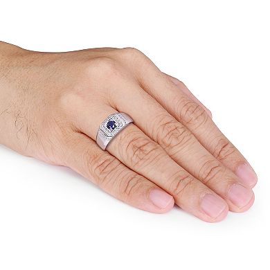 Men's Stella Grace Lab-Created Blue & White Sapphire Ring