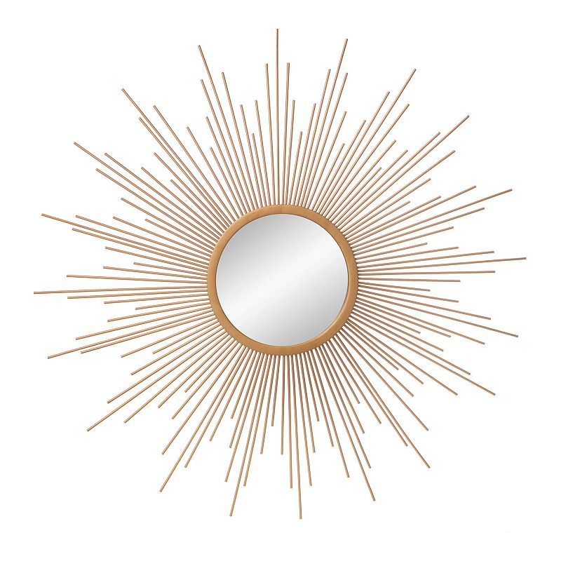 Patton Gold Spoked Sunburst Accent Wall Mirror, Yellow, 30X30