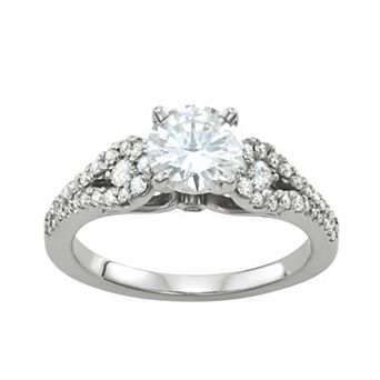 Charles & Colvard 14k White Gold 2 1/10 Carat T.W. Lab-Created Moissanite Engagement Ring