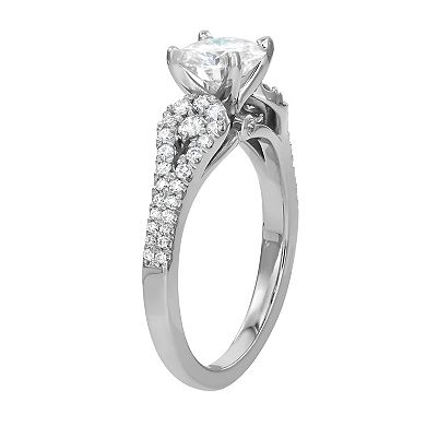 Charles & Colvard 14k White Gold 2 1/10 Carat T.W. Lab-Created Moissanite Engagement Ring