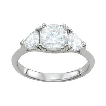 Charles & Colvard 14k White Gold 3 Carat T.W. Lab-Created Moissanite 3-Stone Ring
