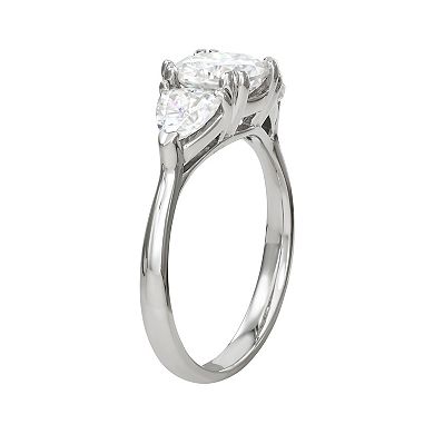 Charles & Colvard 14k White Gold 3 Carat T.W. Lab-Created Moissanite 3-Stone Ring