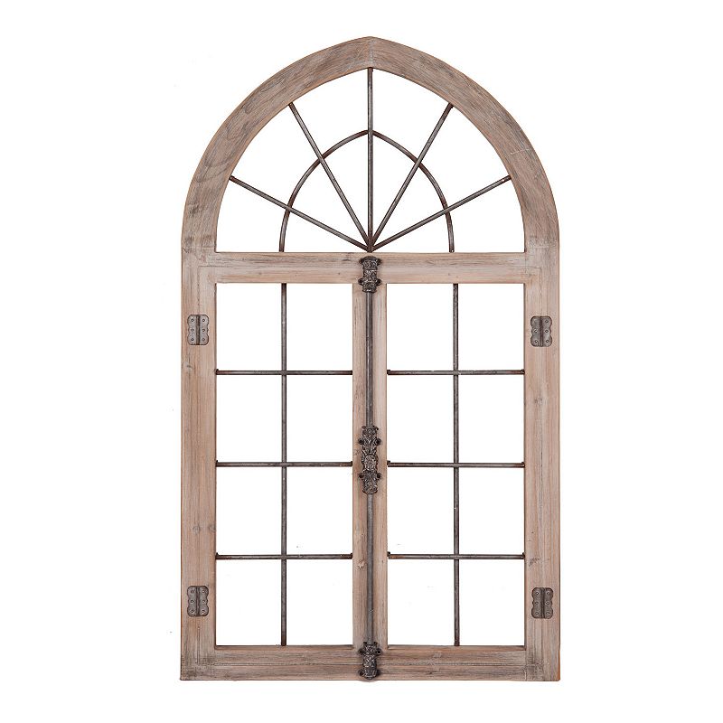 Patton Distressed Cathedral Window Frame Wall Decor, White