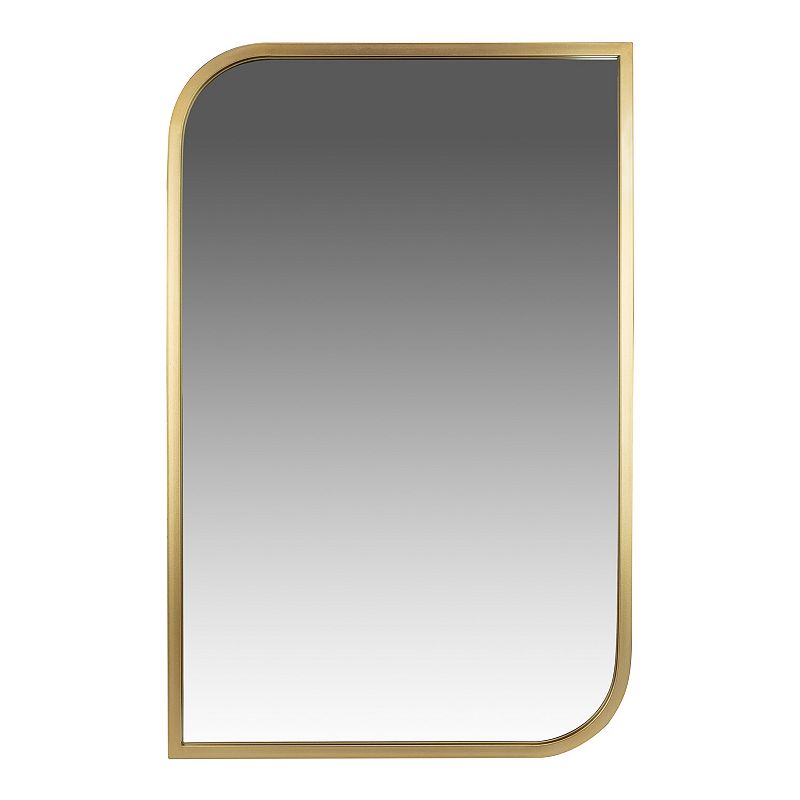 Patton Gold Metal Rounded & Pointed Wall Mirror, Yellow, 20X30