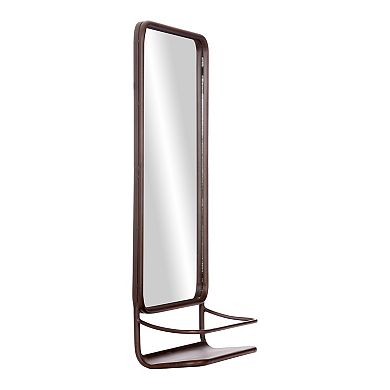 Patton Bronze Metal Accent Wall Mirror with Shelf