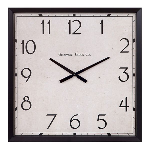 Patton Oversized Modern Black Square Wall Clock