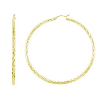 Athra NJ Inc Sterling Silver Textured Hoop Earrings