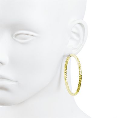 Athra NJ Inc Sterling Silver Thick Textured Hoop Earrings