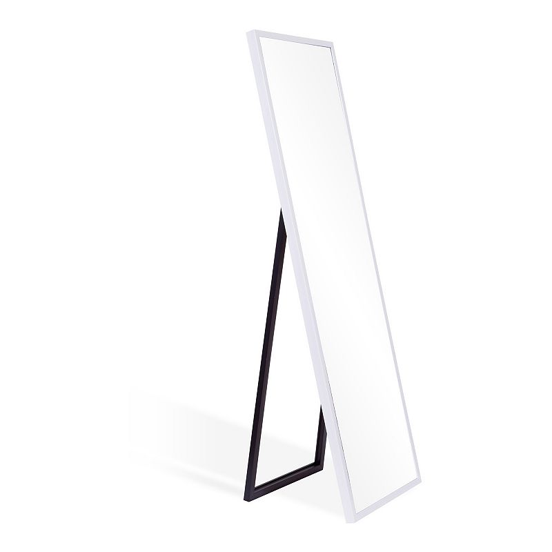 Floor Mirror with Adjustable Easel, White