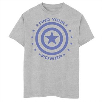 Boys 8-20 Marvel Captain America Find Your Power Simple Shield Graphic Tee