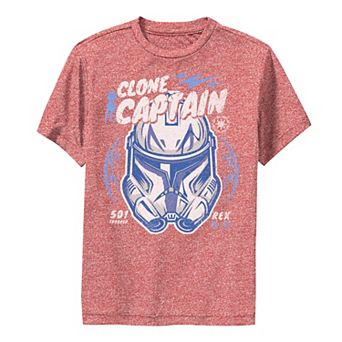 Boys 8-20 Star Wars Clone Captain Head Shot Portrait Performance Graphic Tee