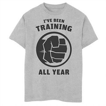 Boys 8-20 Marvel Avengers Hulk I've Been Training All Year Logo Graphic Tee
