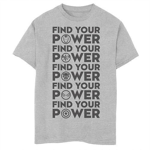 Boys 8 Marvel Find Your Power Team Logos Graphic Tee