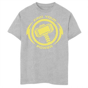 Boys 8-20 Marvel Thor Find Your Power Yellow Logo Graphic Tee