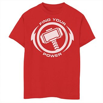 Boys 8-20 Marvel Thor Find Your Power Yellow Logo Graphic Tee