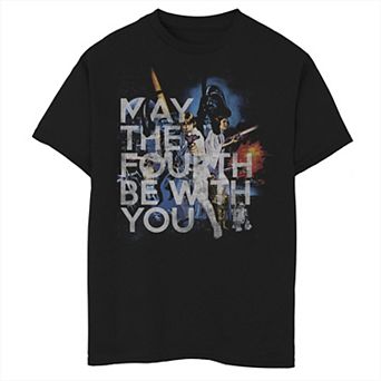 Boys 6-20 Star Wars May The Fourth Be With You Vintage Movie Poster Graphic Tee