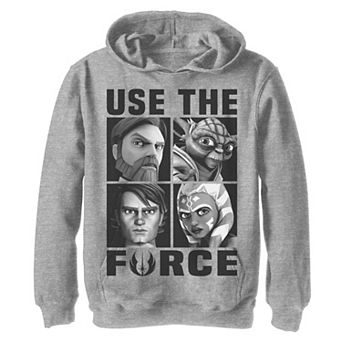 Boys 8-20 Star Wars: Clone Wars Use The Force Character Box Up Pullover Graphic Hoodie