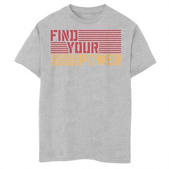 Boys 6-20 Marvel Iron Man Find Your Power Striped Text Graphic Tee