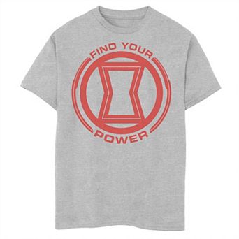 Boys 8-20 Marvel Black Widow Find Your Power Red Logo Graphic Tee
