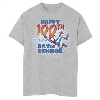 Boys 8-20 Marvel Spider-Man 100th Day Of School Text Graphic Tee