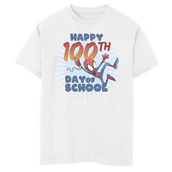 Boys 8-20 Marvel Spider-Man 100th Day Of School Text Graphic Tee