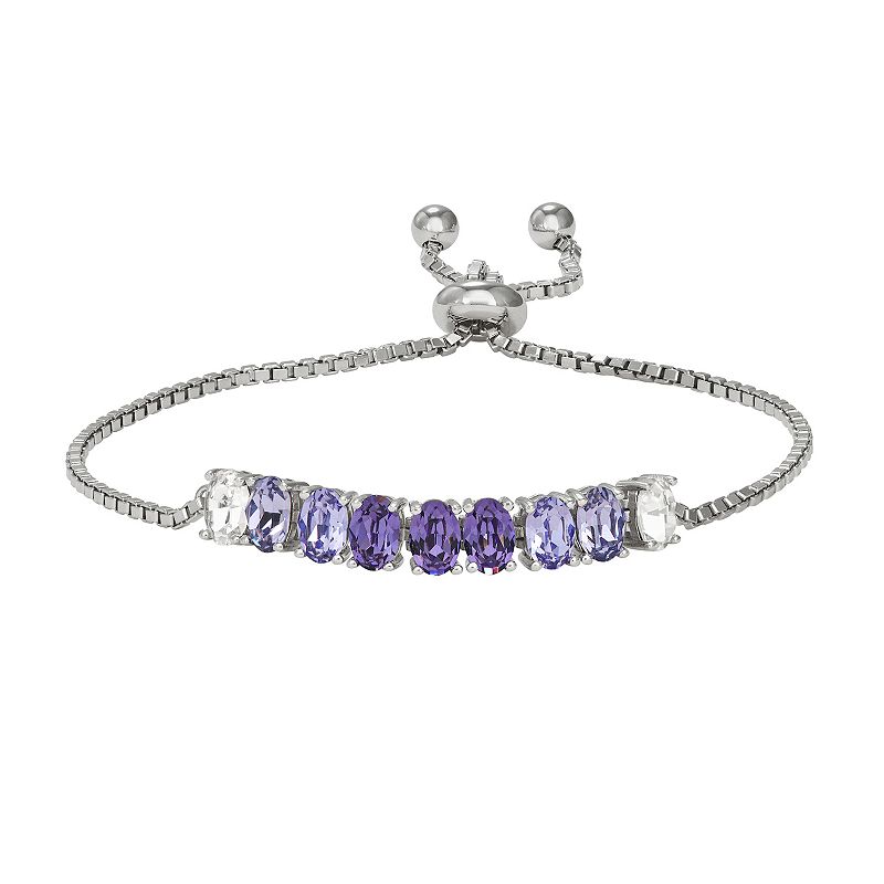 Sterling N Ice Purple Crystal Ombre Adjustable Bracelet, Womens, Size: 