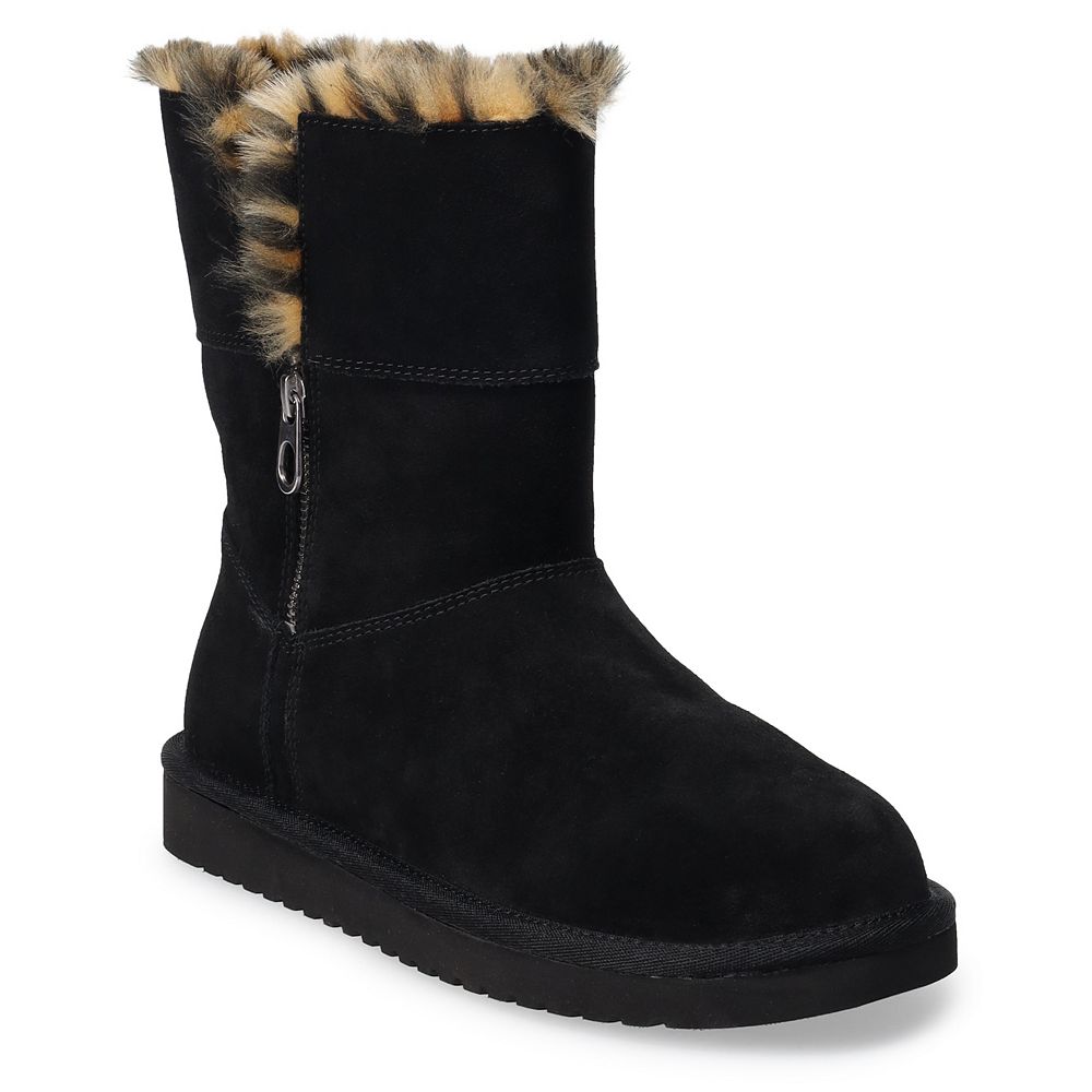 Koolaburra By Ugg Kinslei Black Suede Winter Snow Mid deals Calf Boot 1096443 Size 4